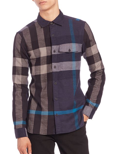 blue burberry flannel|Burberry flannel outfit men.